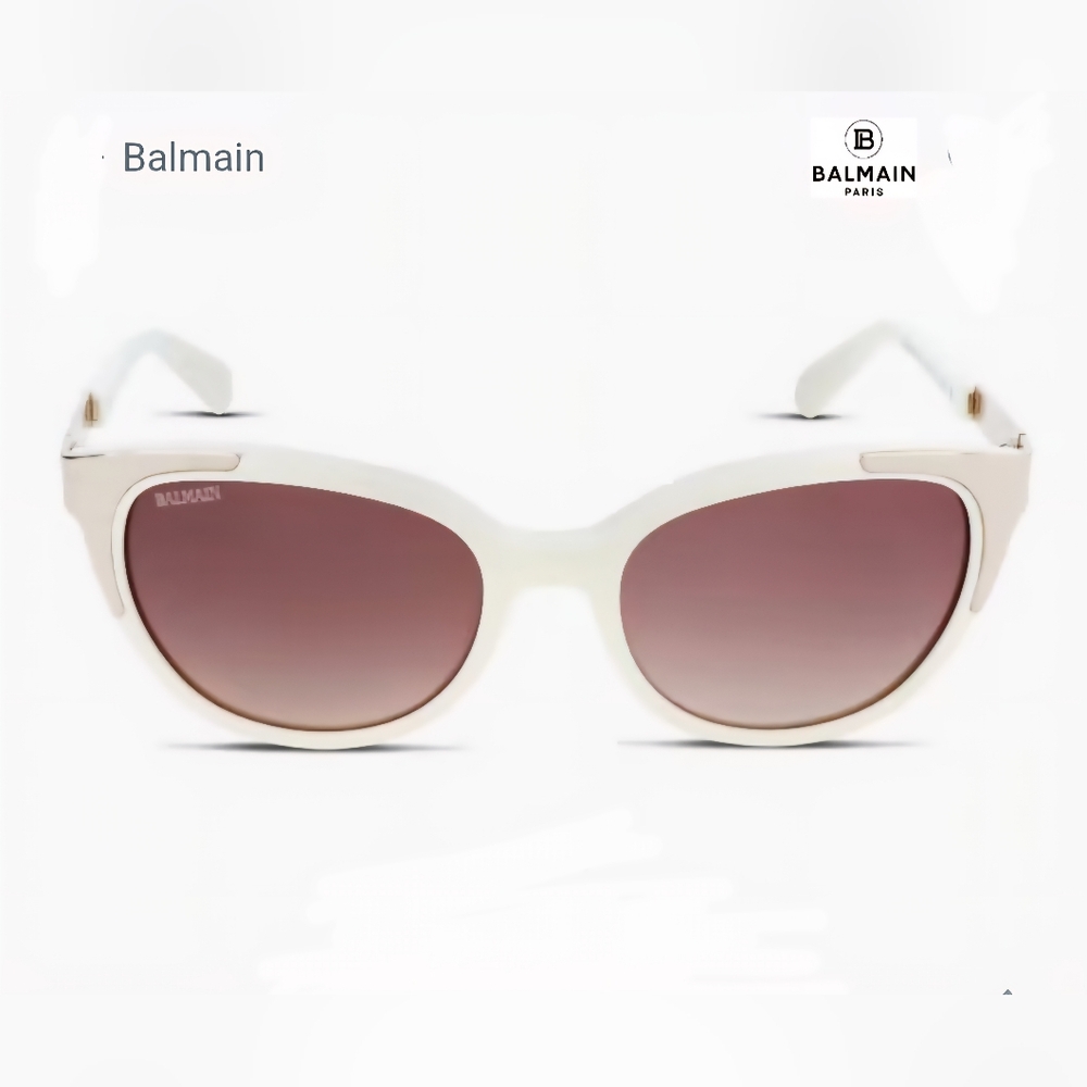 Balmain Ivory Sunglasses with Rose-Tinted Lenses